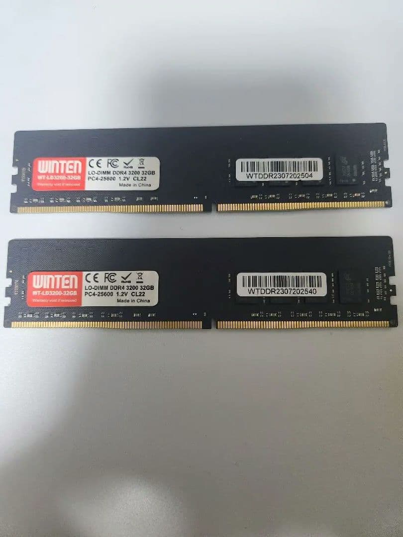 WINTEN DDR4 3200メモリ 32GB×2枚　[箱なし]