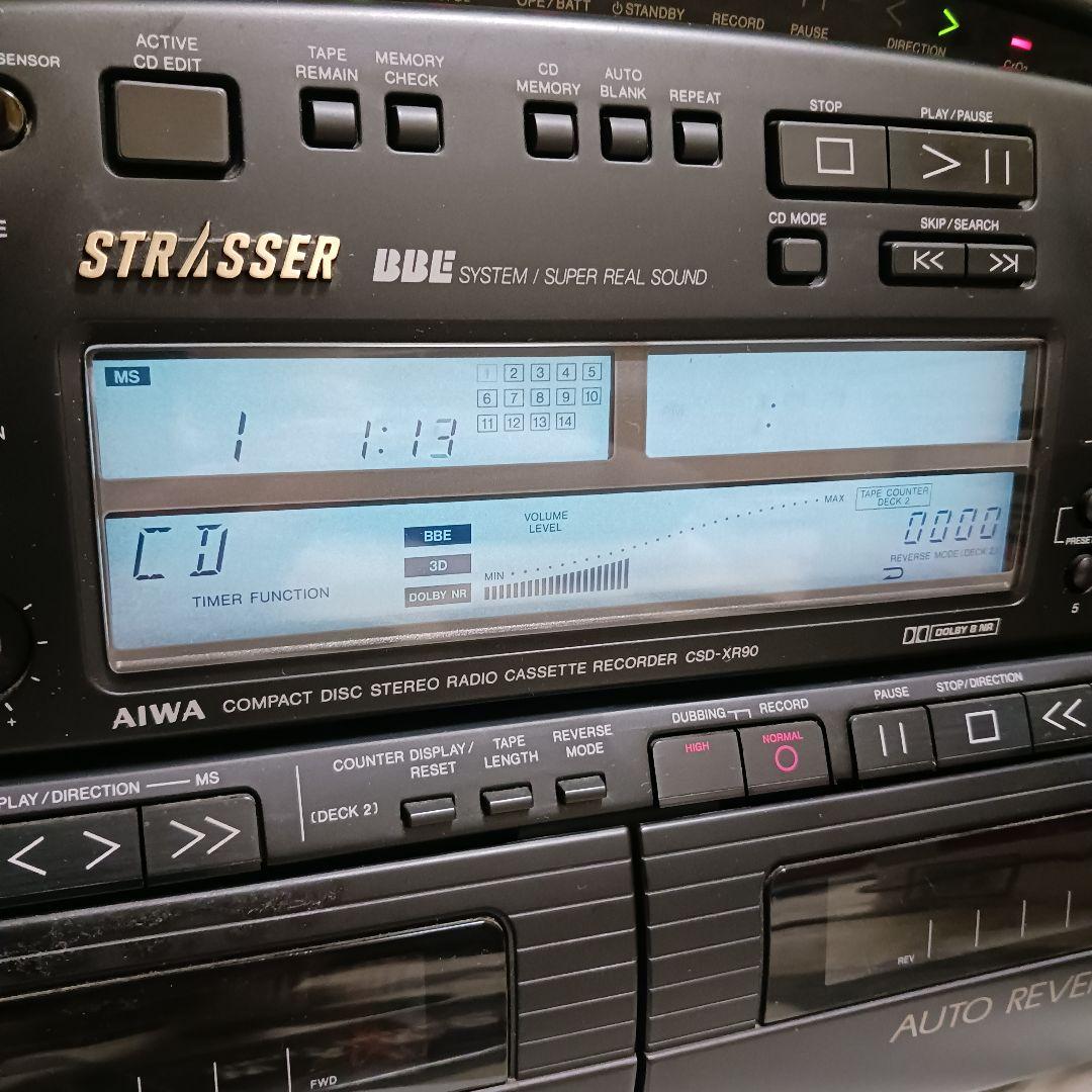 【動作確認済】 バブルラジカセ四天王 AIWA CSD-XR90 リモコン付き