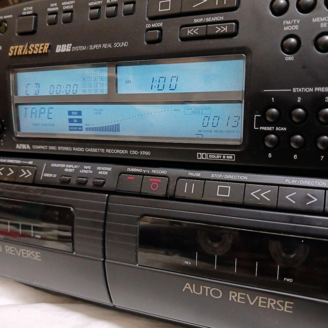 【動作確認済】 バブルラジカセ四天王 AIWA CSD-XR90 リモコン付き