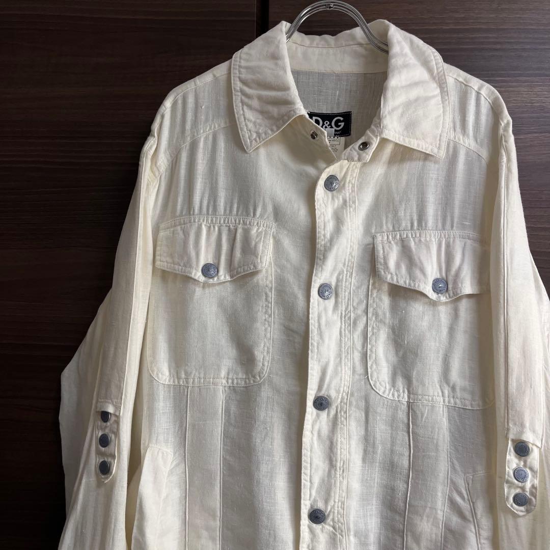 D&G ドルチェ&ガッバーナ リネン シャツジャケット イタリア製 M