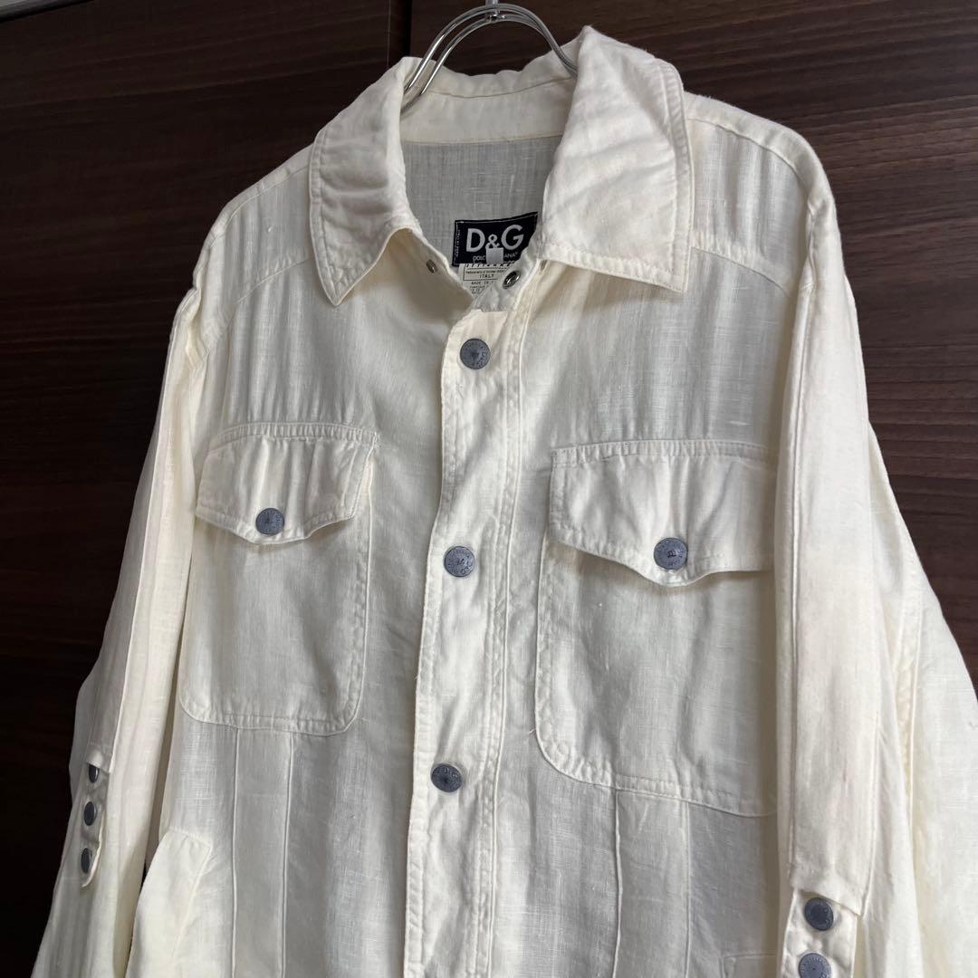 D&G ドルチェ&ガッバーナ リネン シャツジャケット イタリア製 M