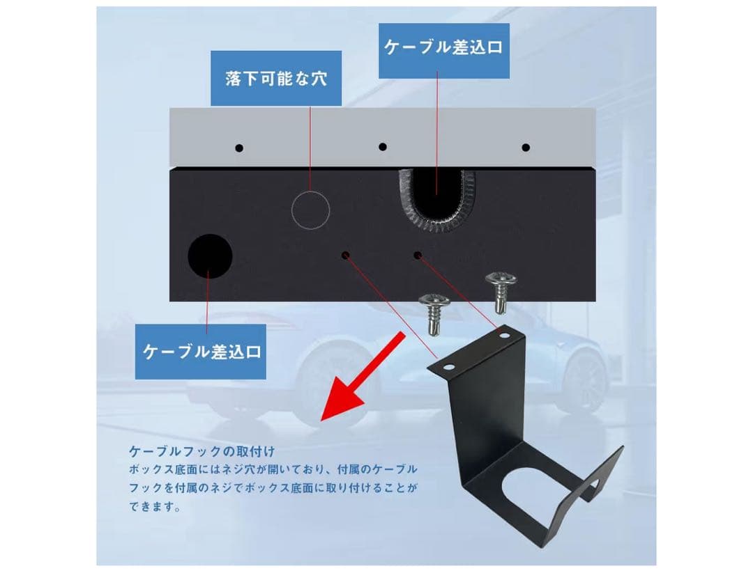 未使用　電気自動車充電ケーブルホルダー 盗難防止 充電器ステーションボックス