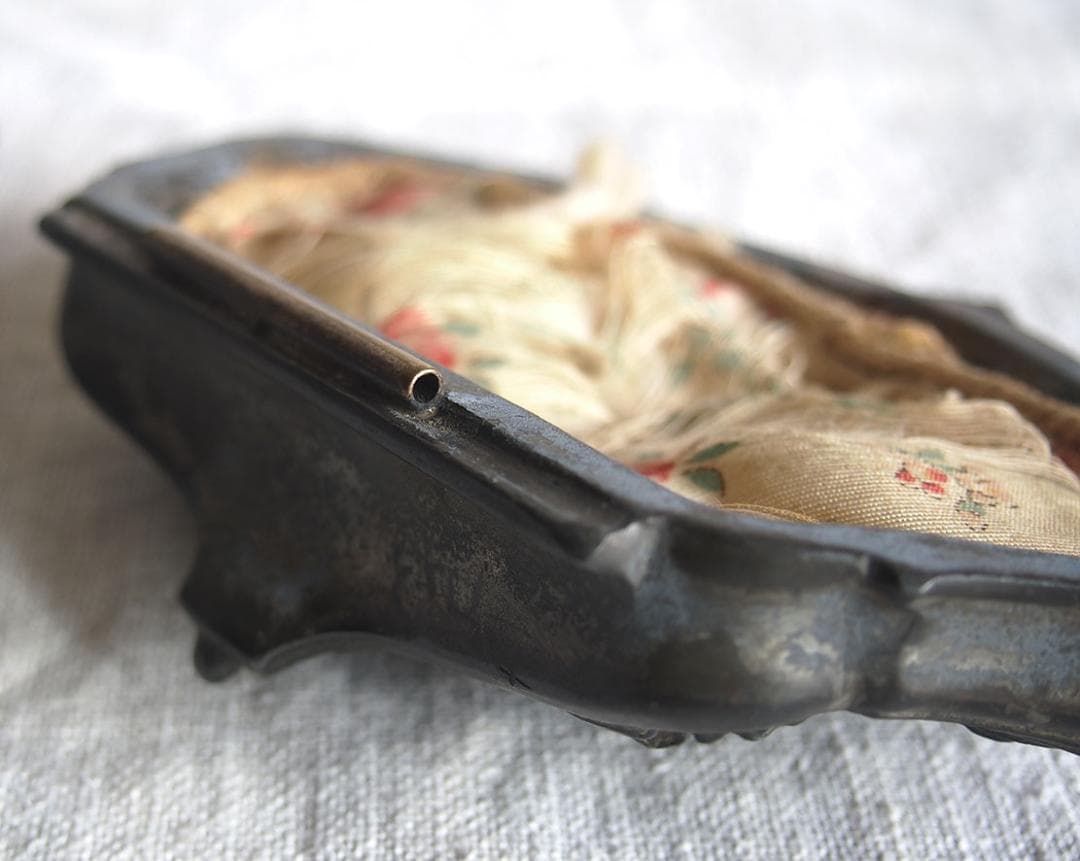 ヴィクトリアン様式アールヌーヴォー ピューター宝石箱 ジュエリーケース/K278