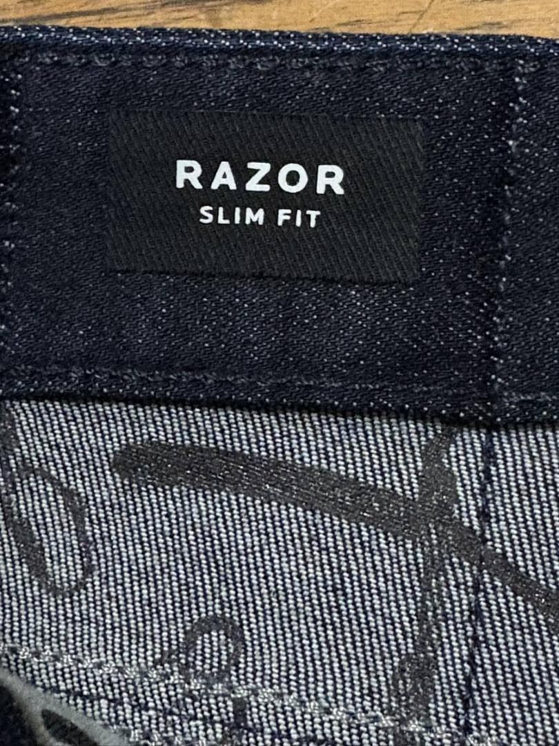 デンハム RAZOR BLMIL6MPSSストレッチデニムパンツ未裾直濃紺34
