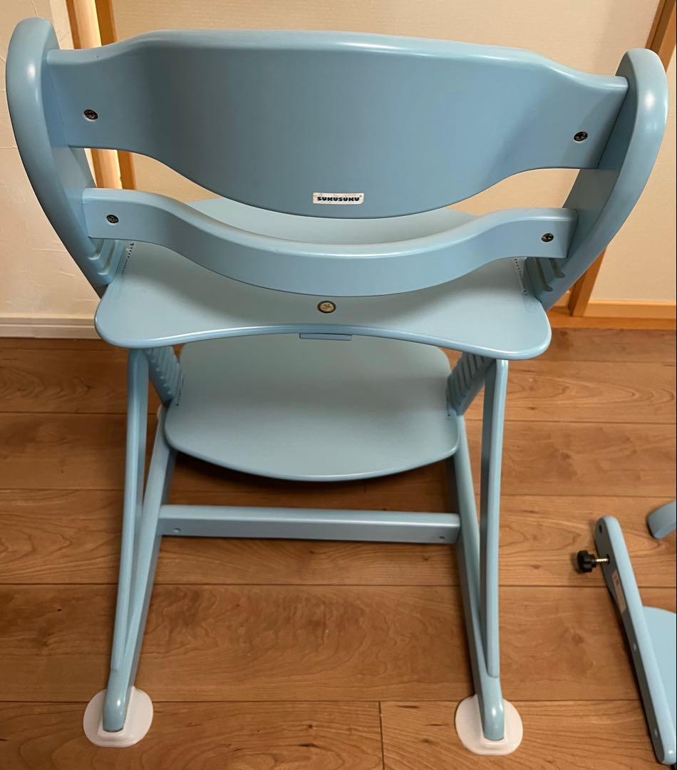 本日値下げ中　すくすくチェア　テーブル&ガード付き　大和屋　ベビーチェア　水色