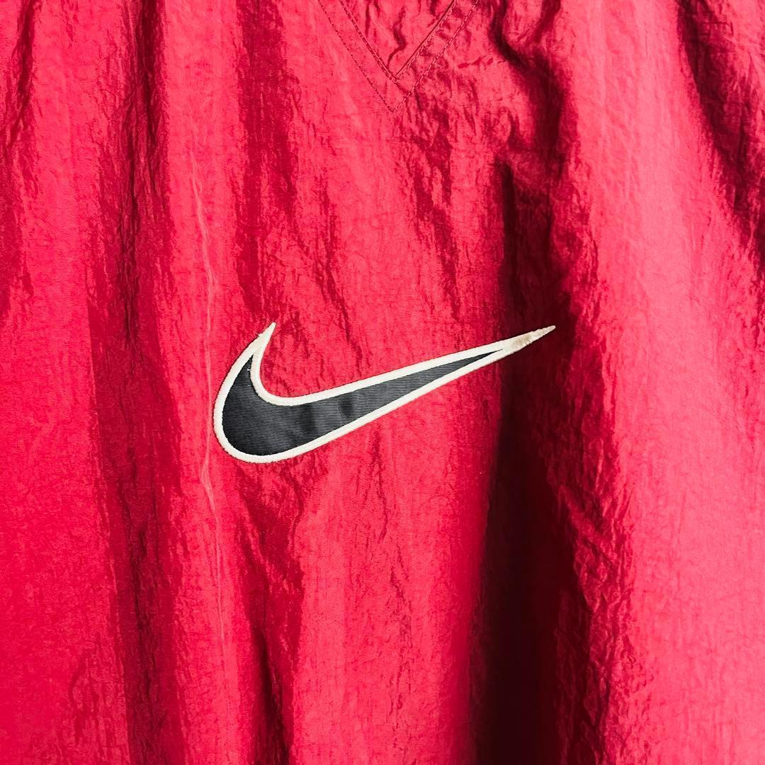 【希少デザイン】ナイキ☆刺繍センタースウッシュロゴスウェット 銀タグ ゆるだぼ