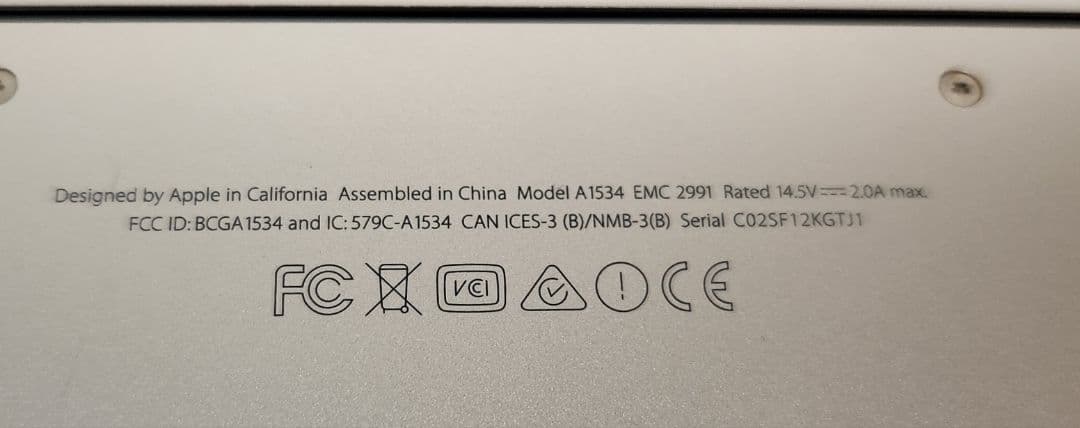 MacBook本体 MacBook 12 2016 8GB 256GB A1534