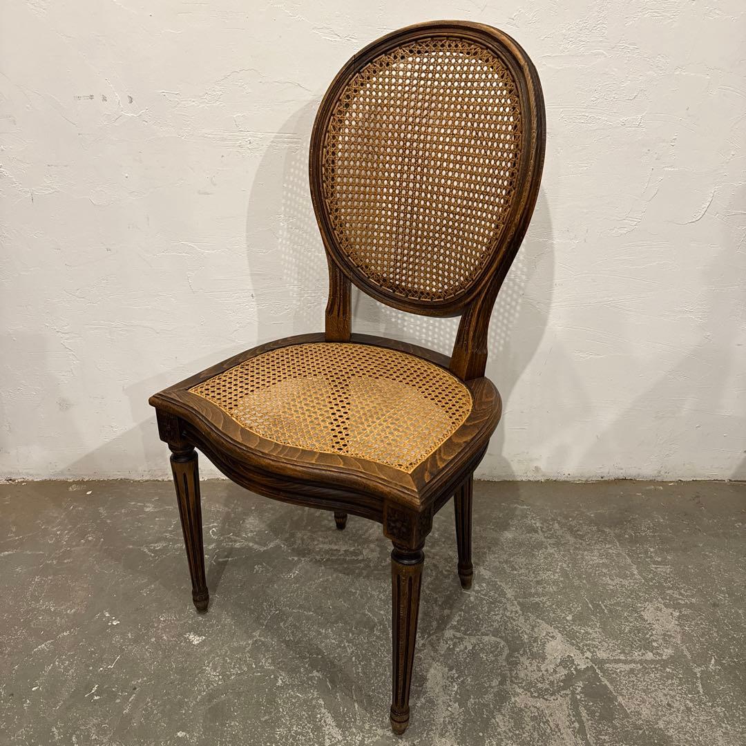 ヴィンテージ　ダイニングチェア　カフェチェア　ラタンチェア　2
