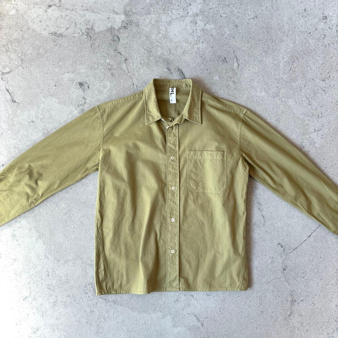 美品 MHL. XL コットン 長袖 シャツ 黄色 イエローマーガレットハウエル