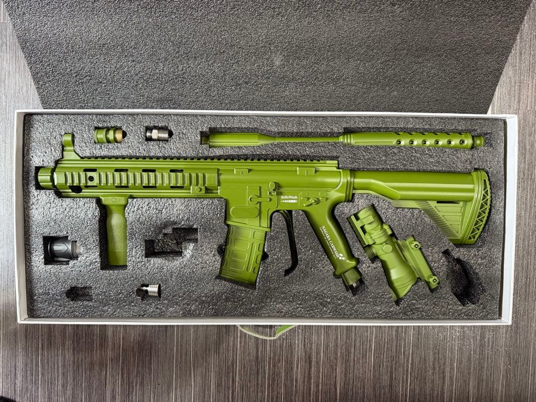ながら洗車ライフルウォッシュ　ライフル型洗車道具　グリーン