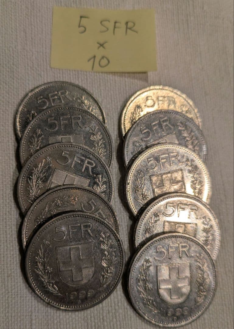 【DeppCoin 】スイスフラン 1,2フラン硬貨のみ 60フラン分