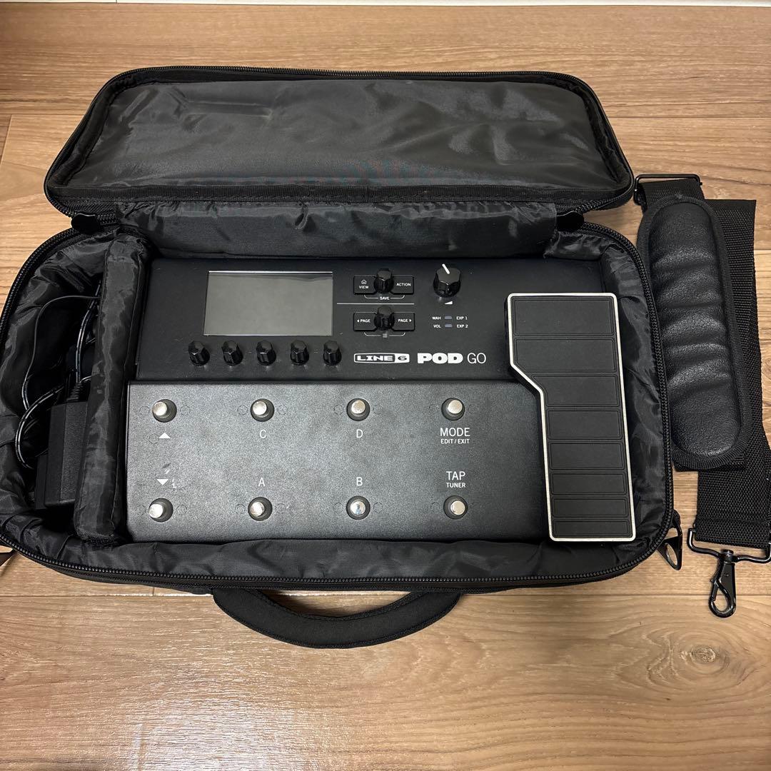 LINE6 POD GO 純正ケース、PC接続ケーブル付き