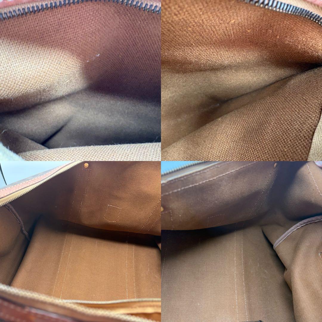 【ヴィンテージ】セリーヌ マカダム柄 ボストンバッグ 大容量 南京錠付 ブラウン