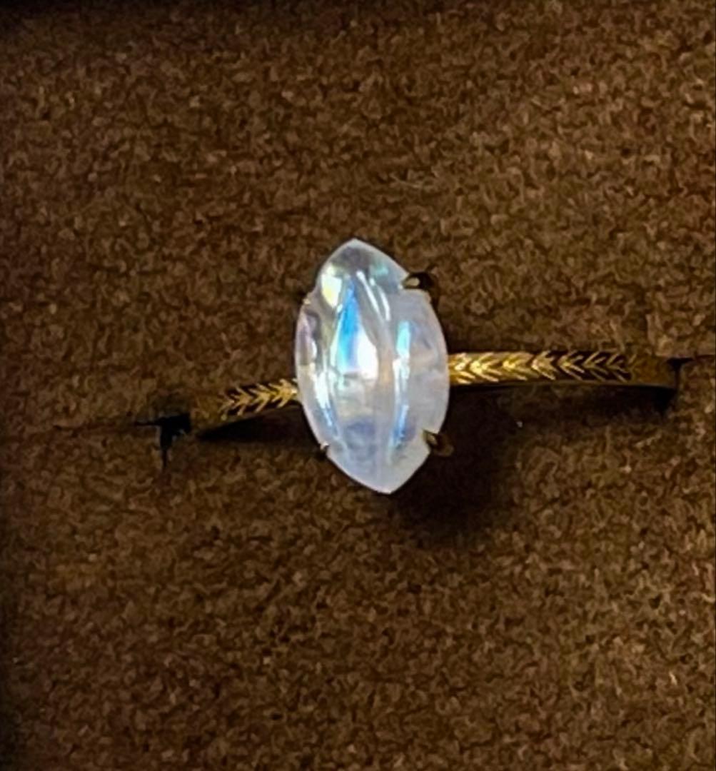 agete ホワイトラブラドライト リング K10 アガット