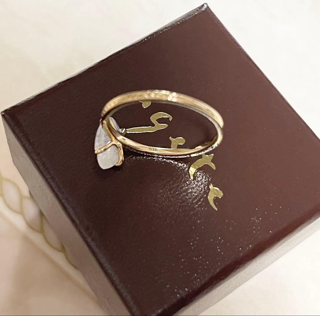 agete ホワイトラブラドライト リング K10 アガット