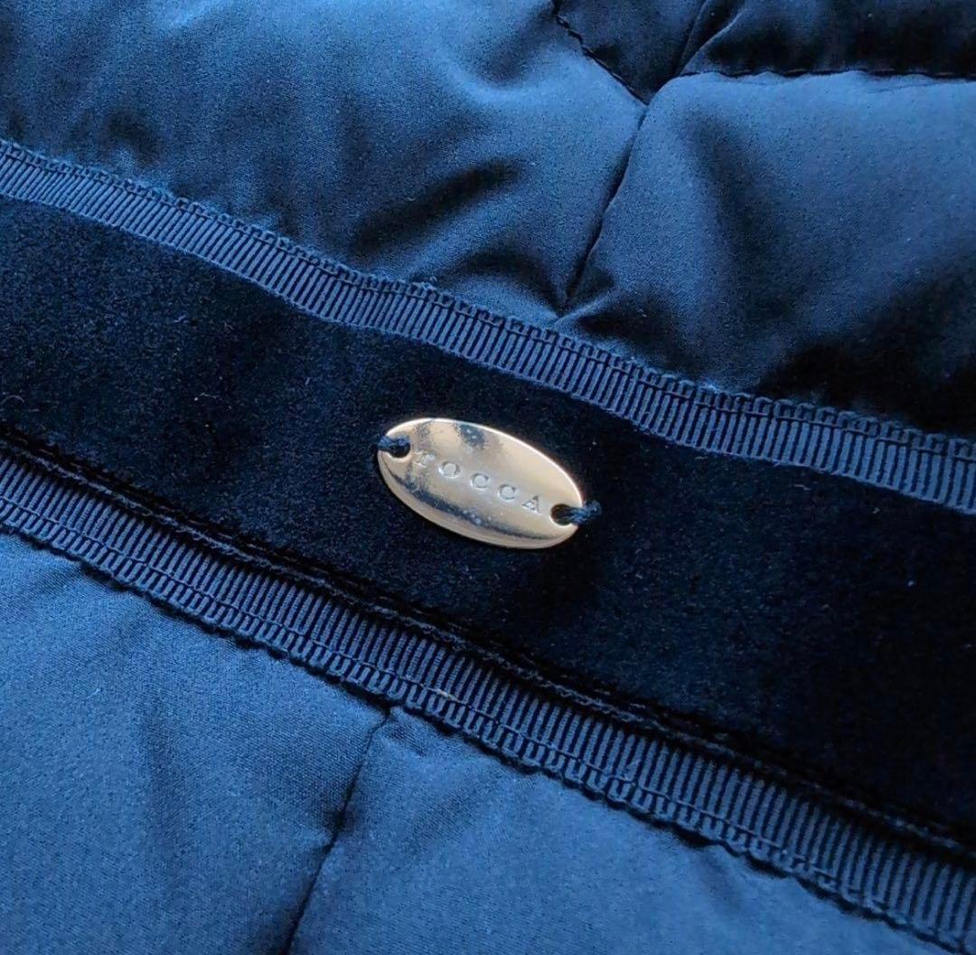 最終値下 トッカ ダウンコート Aライン ベロア生地 ロゴプレート 0size