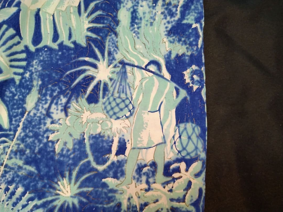 ビンテージアロハシャツ　50s〜60s alfred shaheen　メニュー柄