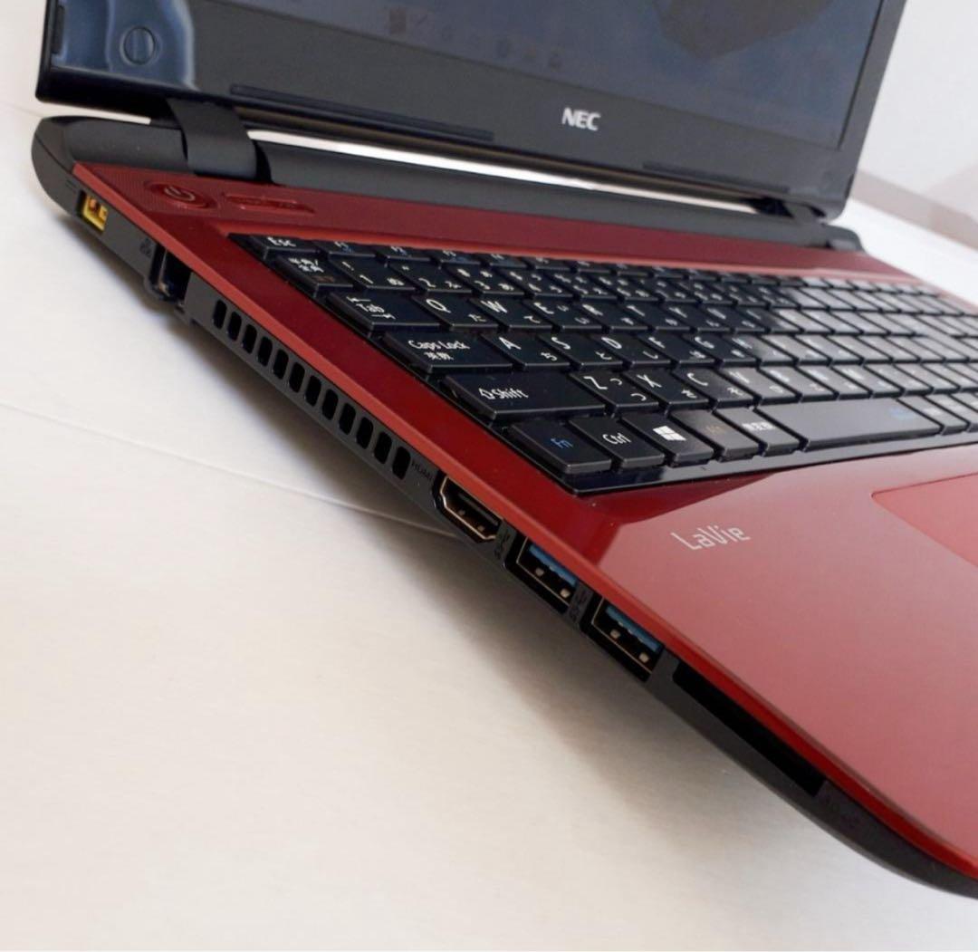33【美品・赤】高速SSD・Webカメラ✨NECノートパソコン✨初心者マニュアル