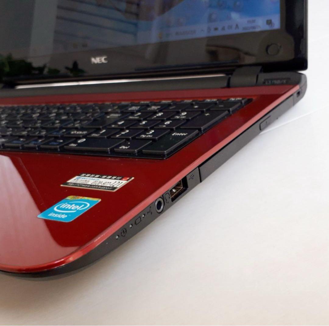 33【美品・赤】高速SSD・Webカメラ✨NECノートパソコン✨初心者マニュアル