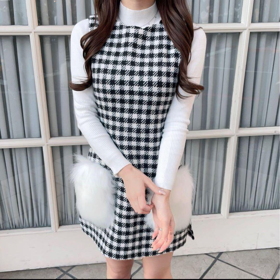 Lumignon 千鳥柄ワンピース XSサイズ