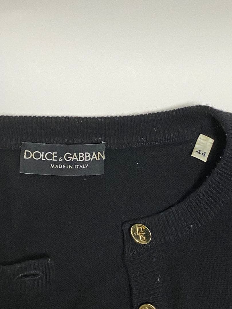 【つな】ドルチェ＆ガッバーナカシミア100%カーディガンDGボタン