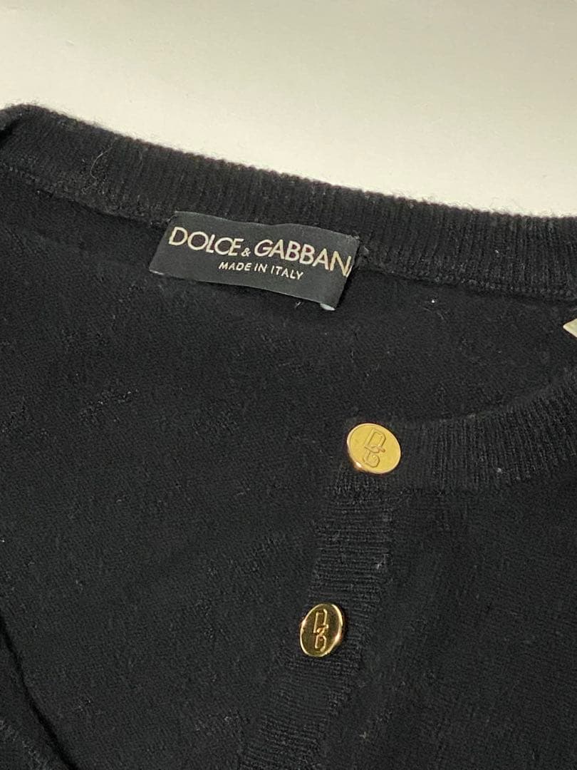 【つな】ドルチェ＆ガッバーナカシミア100%カーディガンDGボタン