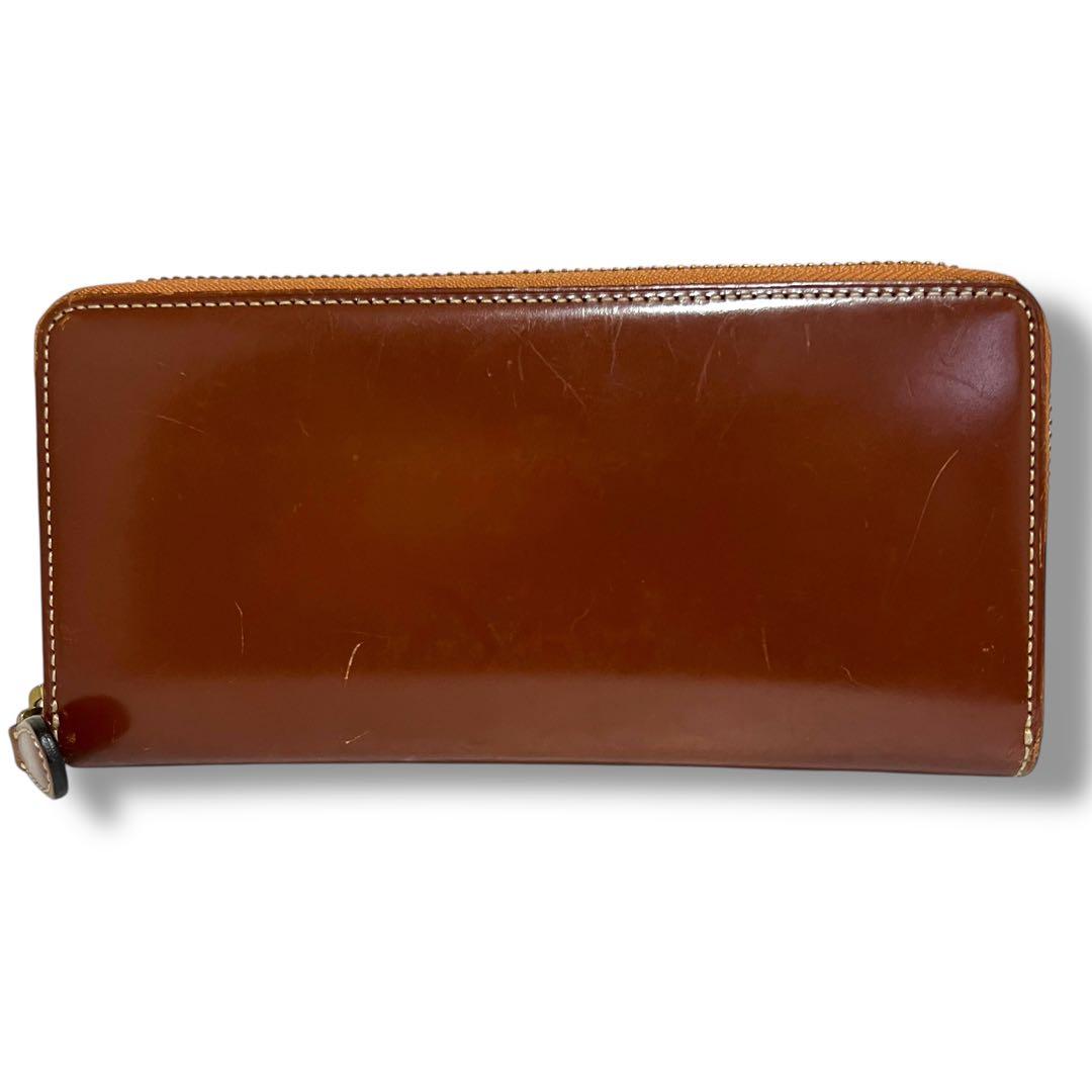 GANZO 長財布 ブライドルカジュアル レザー ブラウン ラウンドファスナー