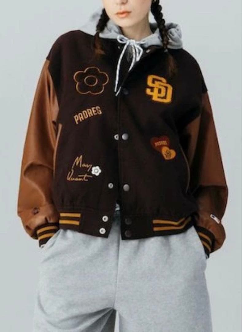マリークワント スタジアムジャケット(ブラウン)サイズM