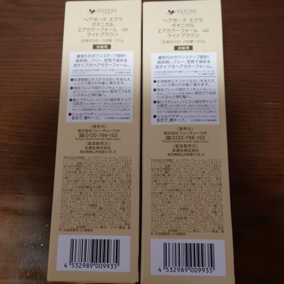 新品未開封ヘアボーテエクラボタニカルエアカラーフォームupライトブラウン150g