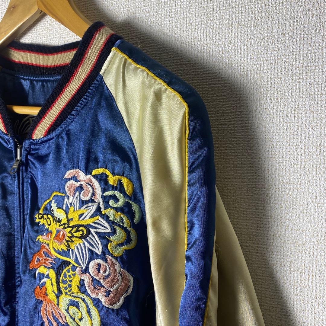 80's〜90's VULCANO スカジャン リバーシブル 龍　鷹　刺繍