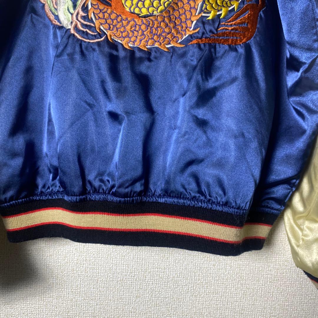 80's〜90's VULCANO スカジャン リバーシブル 龍　鷹　刺繍