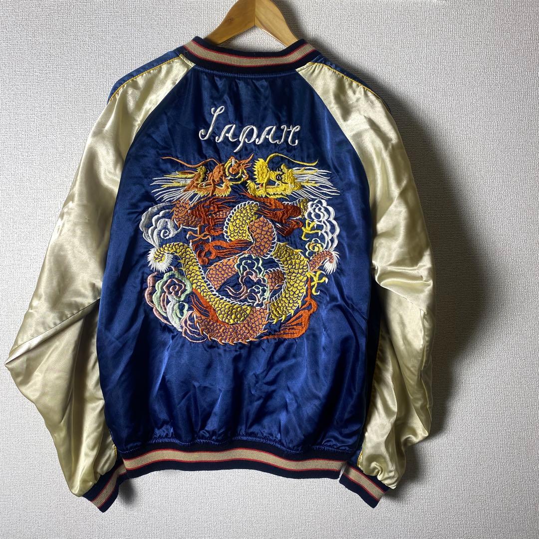 80's〜90's VULCANO スカジャン リバーシブル 龍　鷹　刺繍