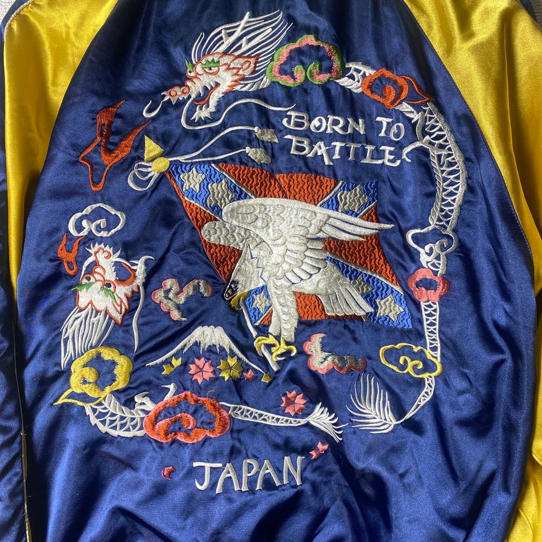 80's〜90's VULCANO スカジャン リバーシブル 龍　鷹　刺繍