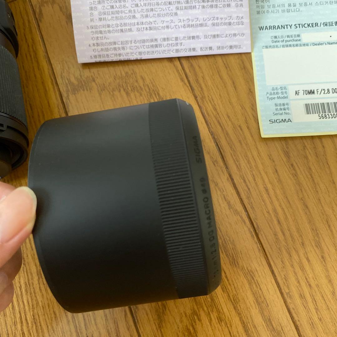 SIGMA 70㎜　F2.8 DG MACRO 49ミリ径　ソニーEマウント用