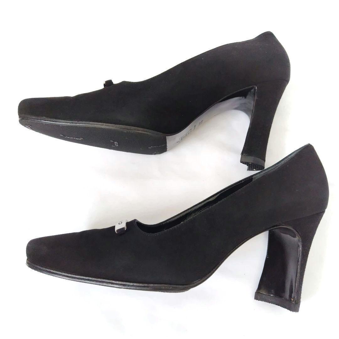 ✨️腕利き職人のリペア済✨️美品♥【フェンディ】ロゴプレート スエード パンプス