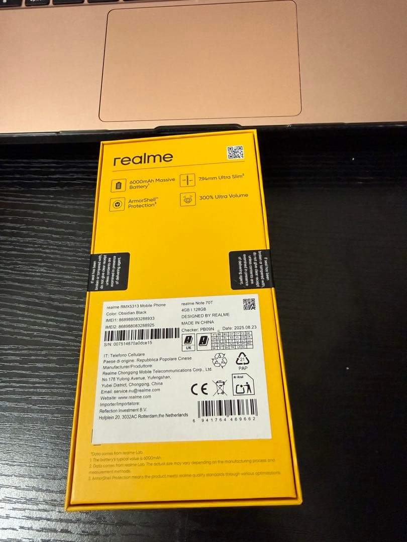 realme Note 70T 4GB/128GB ブラック