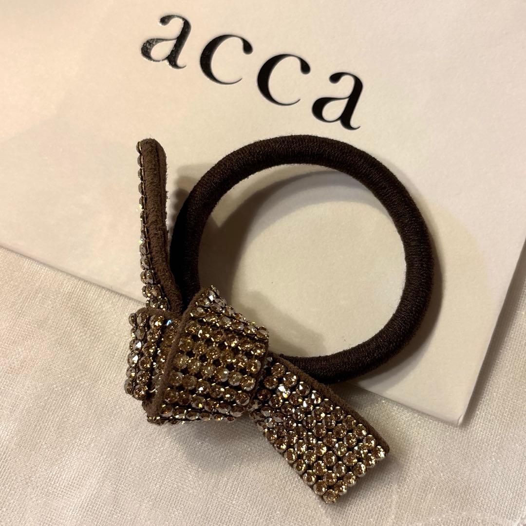 acca リボン型ヘアゴム【ゴム新品交換済】