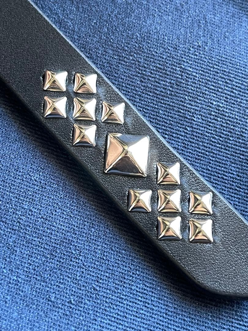 オーダー品　スタッズナローロングベルト　シルバー　ミッスーリ　サルカンスタッズ