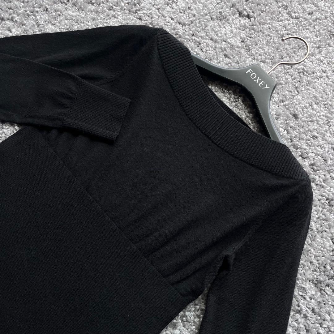 フォクシー 38 ブラック きやせリブニット