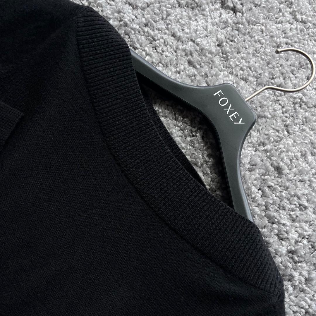 フォクシー 38 ブラック きやせリブニット