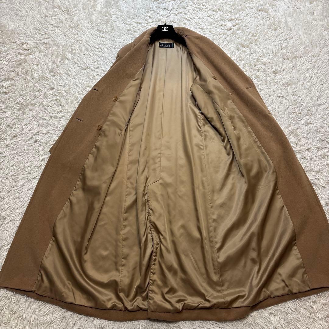 美品☆【アレグリ】イタリア　マキシ丈　ダブルフェイス　アンゴラ　キャメル　11