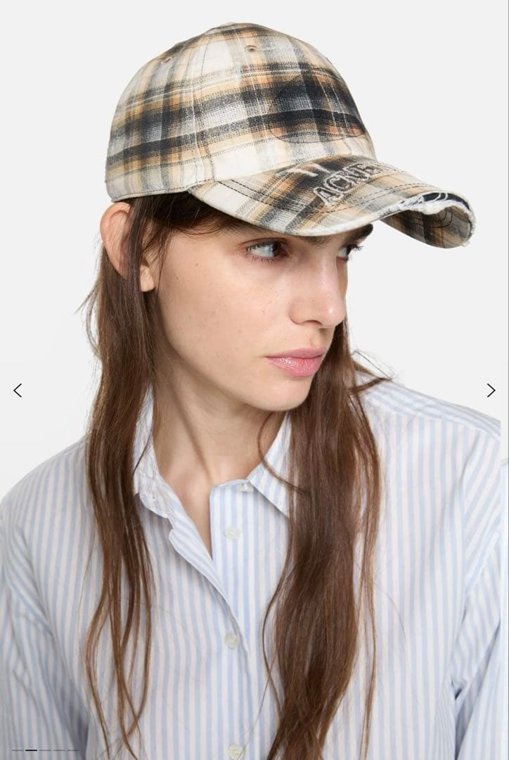 Acne Studios チェック ベースボールキャップ