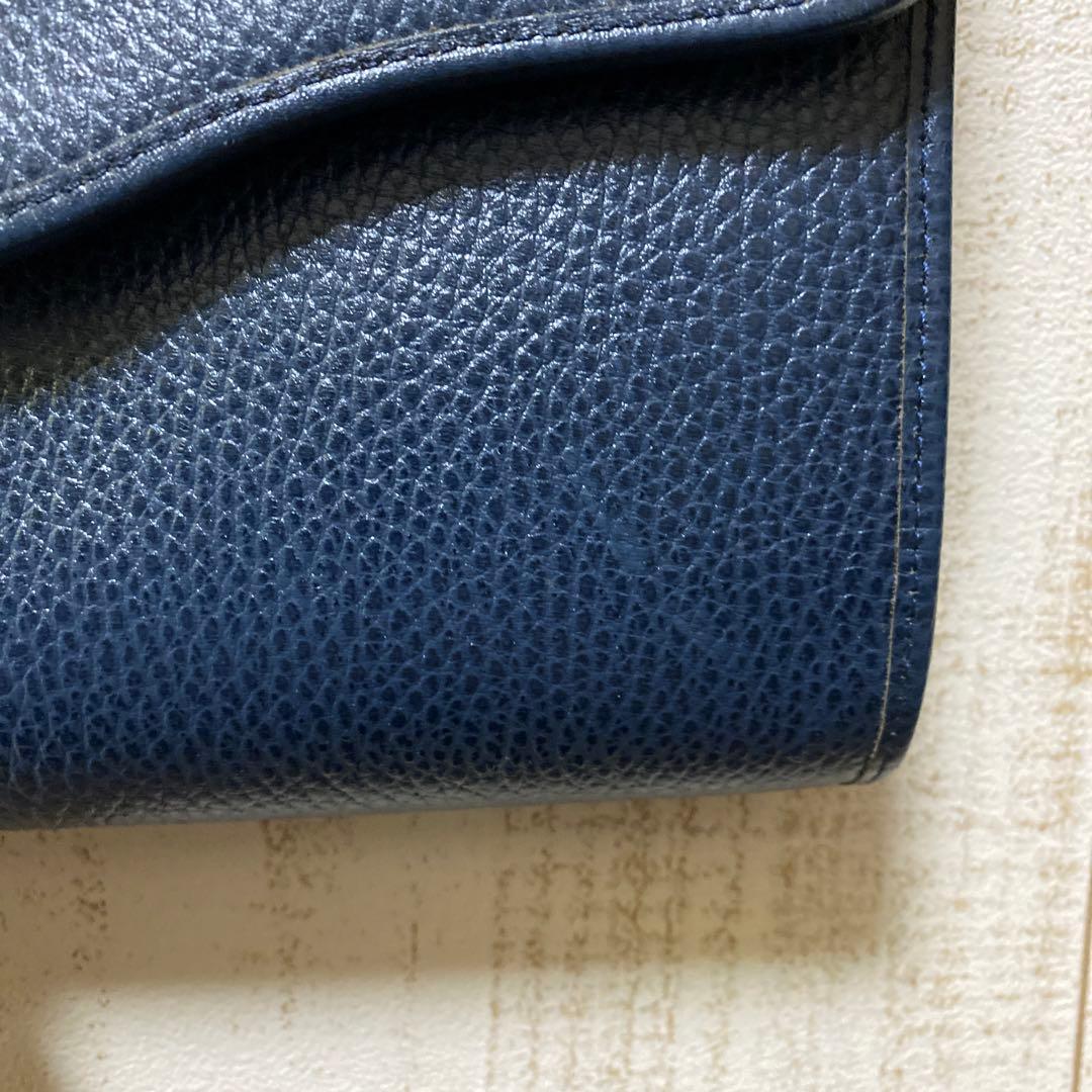 Christian Dior レザーバッグ ネイビー CDロゴ