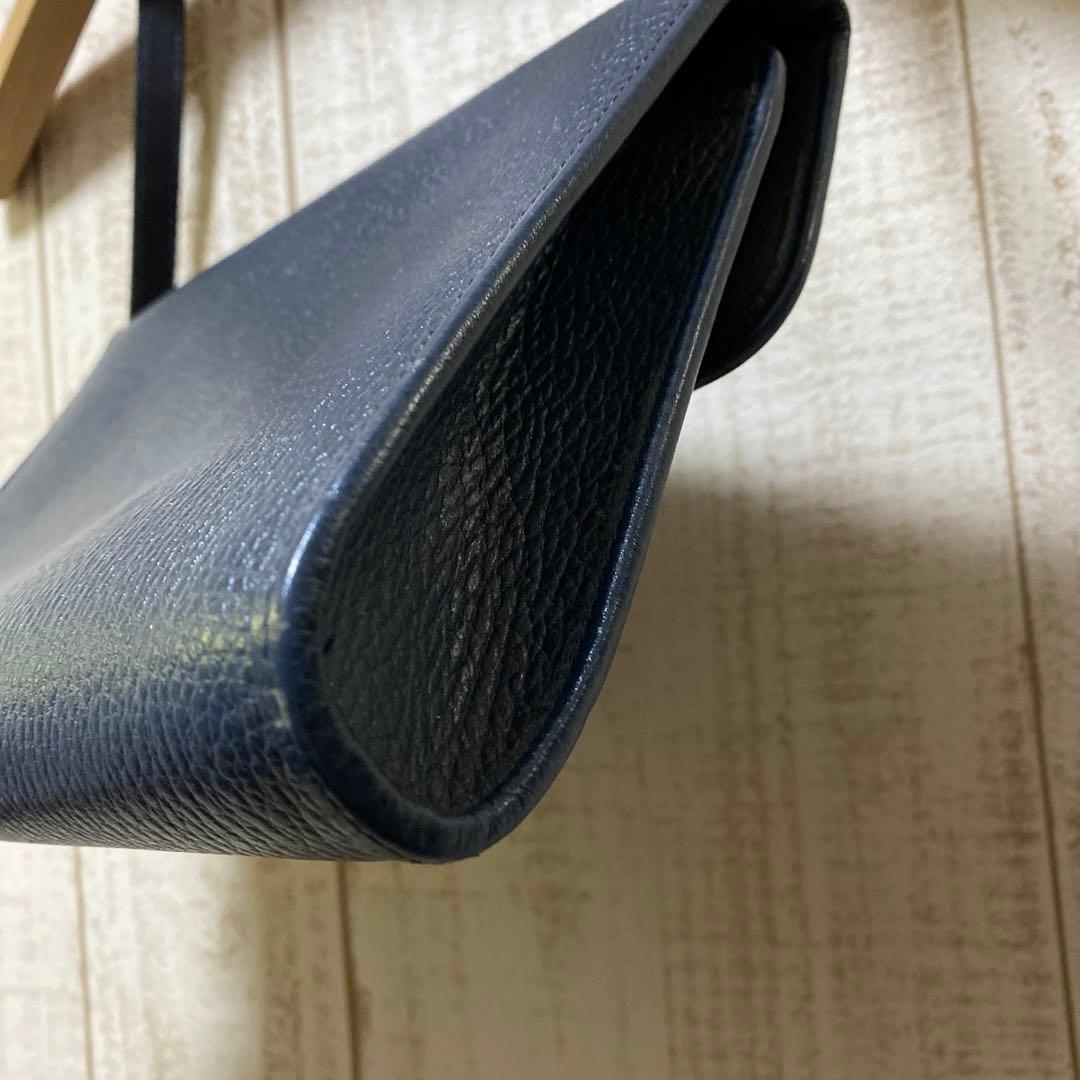 Christian Dior レザーバッグ ネイビー CDロゴ