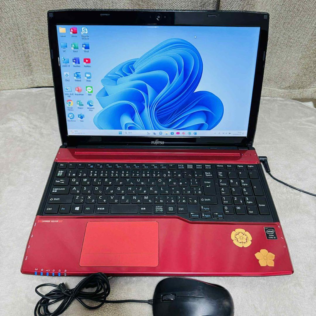 S237 富士通ノートパソコンWEBカメラSSD高速Windows11オフィス付