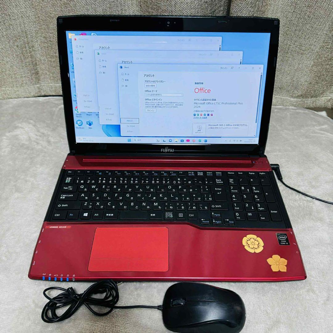 S237 富士通ノートパソコンWEBカメラSSD高速Windows11オフィス付