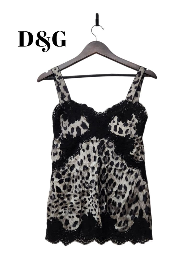 68408　DOLCE&GABBANA　レオパード　レース　キャミソール