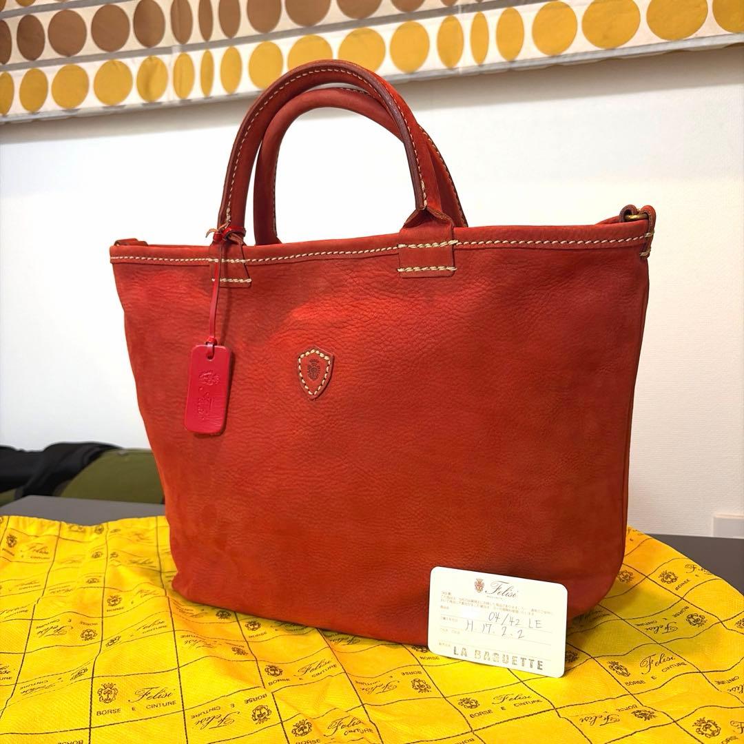 希少 未使用 保管品 Felisi フェリージ オールレザー ヌバッグ トート