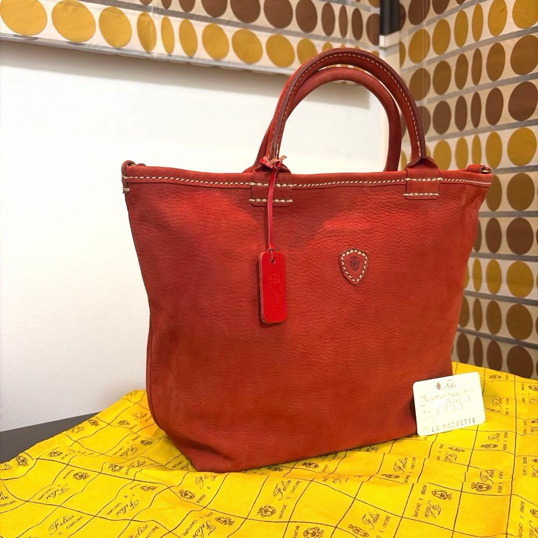 希少 未使用 保管品 Felisi フェリージ オールレザー ヌバッグ トート