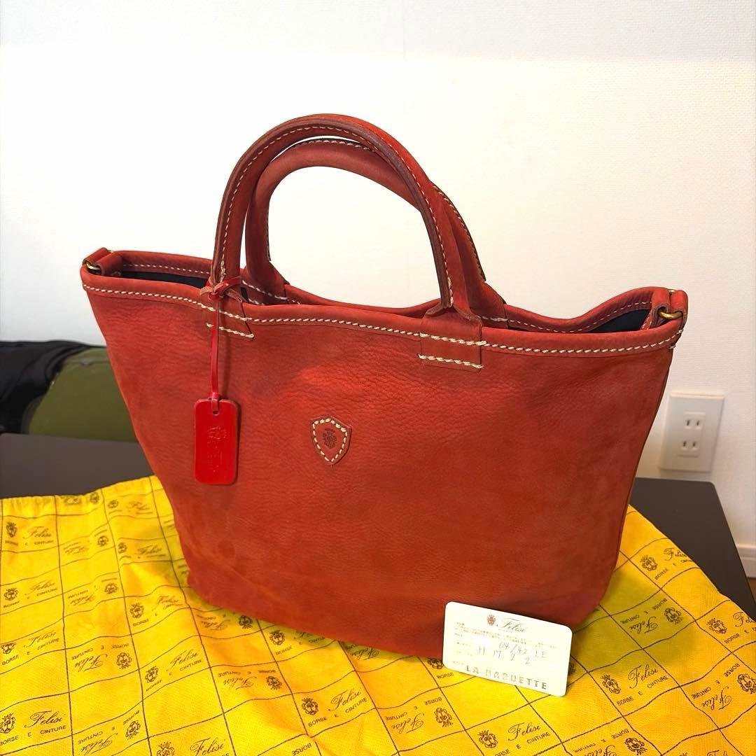 希少 未使用 保管品 Felisi フェリージ オールレザー ヌバッグ トート